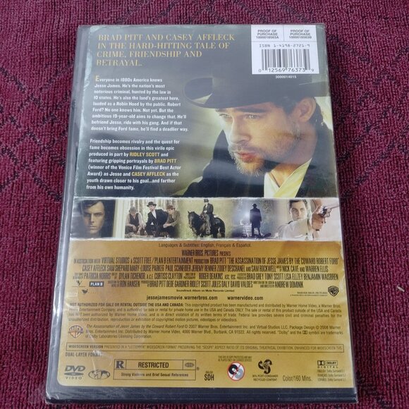 The Assassination of Jesse James - Drama - 2007 - Rated R - DVD - New Sealed - Picture 2 of 2